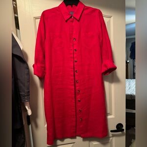 Pendleton linen shirt dress